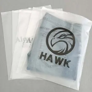 Wholesale custom frosted/matte hdpe plastic pouch zip top bag for packaging clothing/shoes/dress/tishirt