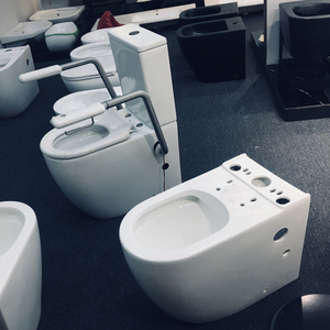 Inodoro WC ADA para discapacitados, sanitario, con capacidad para personas con movilidad reducida, tipo Tornado sin borde, con certificación CE, para baño independiente, <span class=keywords><strong>de</strong></span> acoplamiento compacto. - Product Image 6