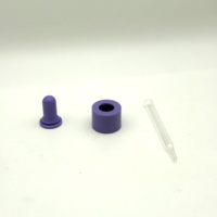 Bouchon compte-gouttes en plastique lisse violet 20 mm 20/410 pour flacon de sérum cosmétique et huile essentielle