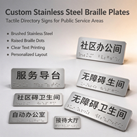 Plaques de signalisation tactile en braille en acier inoxydable personnalisables – Panneaux de guidage public en relief pour espaces communautaires et services