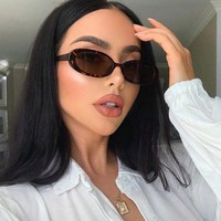 Lunettes de soleil ovales tendance Y2K avec logo personnalisé, faible MOQ, vente en gros, petites lunettes de soleil classiques pour boutiques