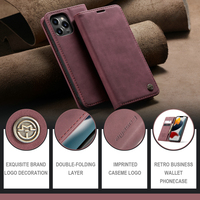 Étui intelligent CaseMe avec fonction de réveil et de mise en veille automatique pour iPhone 14 Pro Max, nouvelle arrivée, design pliable, béquille, portefeuille rabattable, porte-cartes pour iPhone 14