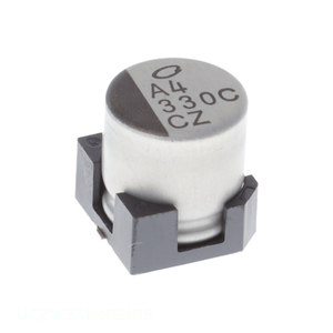 Condensador de Montaje Superficial SMD UCZ1C331MCS1GS de 330 uF, 20%, 16 V, Canal del Fabricante 330 uF CAP ALUM 330UF - Product Image 1