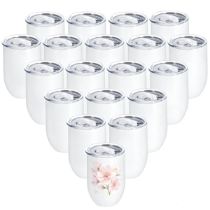 50PCS 12oz Modern Travel Sublimation Stainless Steel Wine Tumblers Vacuum <b>Insulated</b> Stemless <b>Cups</b> Sliding Lid Blanks - Product Image 1