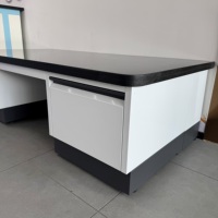 Table de laboratoire en acier haute température, design contemporain, pour écoles et hôpitaux, avec plan de travail en résine époxy, capacité de charge super robuste 3