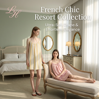 Robe de nuit sans manches rayée ample pour femme, idéale pour l'été et les soirées, vente en gros B2B sous marque privée