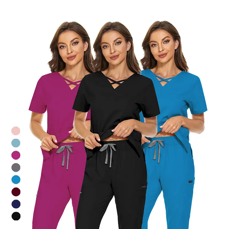 2023 High Quality TRS Medical Scrubs Medical Wear Nurse Hospital Uniform Sexy Women Costumes Work Wear