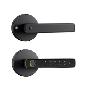 Nissho <b>Smart</b> Fingerprint <b>Lock</b> Round Indoor Electronic Door <b>Lock</b> For Home Office Bedroom With Dc Power Supply - Product Image 1