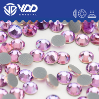 VDD 037 Angel Violet Strass en verre thermocollant de haute qualité, pierres plates en cristal pour décoration de vêtements DIY, robe de mariée
