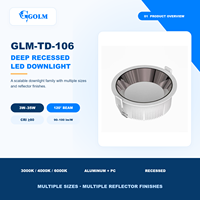 Lampu Sorot LED Bulat Aluminium Pabrikasi untuk Plafon, Ukuran 3 5 6 8 Inci, Lampu Downlight Terpasang di Langit-langit 7W 10W 12W 18W SMD Recessed Downlight
