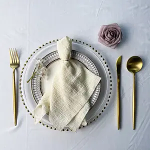 Tovagliolo di garza di cotone tovagliolo di garza di salvia ruggine tovaglioli di stoffa di formaggio bianco per matrimoni decorativi