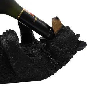 קמעונאות שחור דוב יין בקבוק מחזיק קישוט חדש