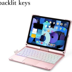 เคสคีย์บอร์ดหมุนได้ 360 องศาสำหรับ iPad 11 นิ้ว คีย์บอร์ดเรืองแสงพร้อมแทร็คแพด ฝาปิดคีย์บอร์ดแบบพับได้ ผลิตภัณฑ์จีน - Product Image 6