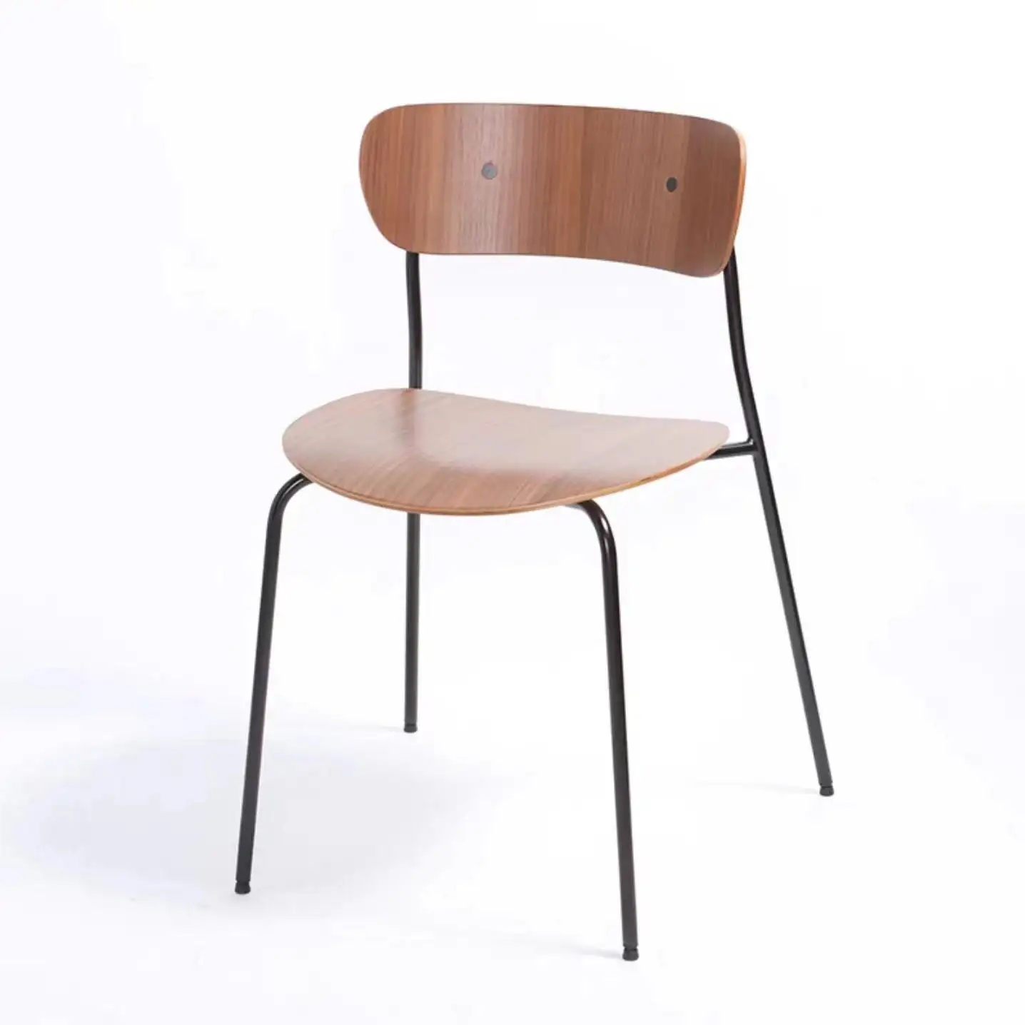 Sedia da pranzo in legno massello impilabile e resistente caffetteria dal Design moderno