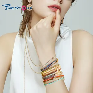 Bead Bracelet Bestone Natural Gemstone Bead Bracelet Healing Crystal Adjustable Heart Bracelet 3mm Faceted Round Beads Bracelet For Women