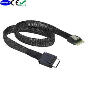 สาย MINI SAS SFF 8611ไปยัง8654 4i สายเคเบิลเซิร์ฟเวอร์ข้อมูลสีดำ0.5เมตร - Product Image 1