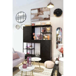 Juego de 2 Mesas Auxiliares de Metal y Resina 46x46x45 - Product Image 1