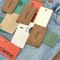 Étiquette en cuir gaufré, étiquette en cuir imprimée, type de couture personnalisable, cuir écologique pour étiquettes de jeans, designs d'étiquettes pour jeans