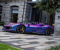 Película de Vinilo para Envoltura de Carrocería de Automóvil de PVC Resistente a los Arañazos, de Alta Calidad, Color Metal Líquido Morado Medianoche, que Cambia de Color