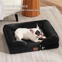 Tapis orthopédique respirant de haute qualité en fausse fourrure grise, sur mesure pour animaux de compagnie, avec mousse à mémoire de forme, vente en gros, rectangle