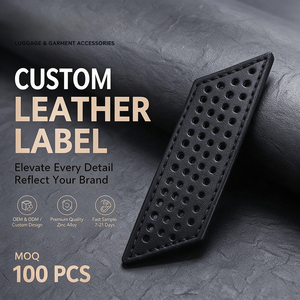 Custom Metal PU Leather Tag Unique Brand Logo <b>Patch</b> <b>for</b> <b>Jackets</b> Sports Caps Backpacks Knit Scarves Canvas Shoes Strap Belts - Product Image 1