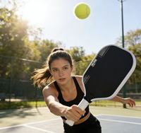 Raquette de pickleball haut de gamme thermoformée en fibre de carbone brute, portée étendue, style tournoi, fabricant mondial
