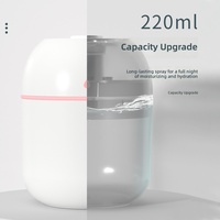 Humidificateur de bureau USB mini portable 220 ml avec lumières colorées, aromathérapie ultrasonique pour la maison et la voiture