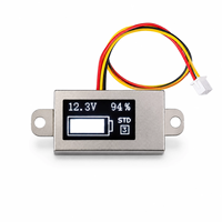 Meteran Tegangan Tampilan Digital Mini Ultra-tipis Layar OLED 0.5 Inci 1-6S Tampilan Tegangan Baterai Ganda Yang Dapat Disesuaikan DC30V