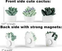 Lot de 12 aimants de réfrigérateur rectangulaires en plastique, motif succulente, pour accessoires de bureau - Styles assortis, décoratifs