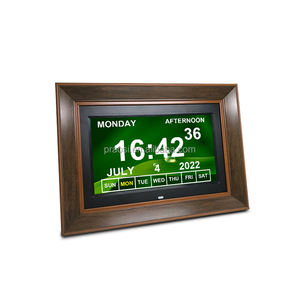 Hot bán khung gỗ 10 "inch Wifi mất trí nhớ ngày đồng hồ với dự báo thời tiết (thời gian, ngày, tuần, nhiệt độ, độ ẩm) - Product Image 4