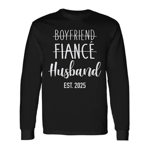 Camiseta de manga larga unisex con cuello redondo para novio, prometido, marido, Est 2025, regalo de boda para adultos - Product Image 2