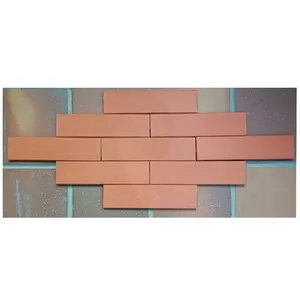 Exterior wall decorative brick cladding tiles panel design nature terracotta 11mm long clay thin bricks