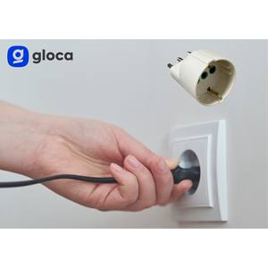 Adaptateur de prise Schuko Gloca 10A 250V AC blanc, norme italienne, pour appareils électroménagers, utilisation domestique et en voyage - Product Image 5