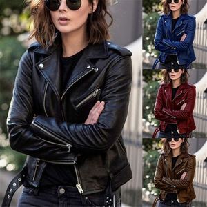 Chaqueta de Cuero para Mujer, Nueva Versión Corta de Primavera y Otoño, Chaqueta de Motocicleta de PU, Chaqueta de Cuero Ajustada de Invierno, Chaquetas Casuales para Chicas - Product Image 2