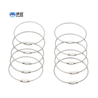 Porte-clés en acier inoxydable argenté avec fermoir à vis pour câble métallique EWANG (vente en gros)