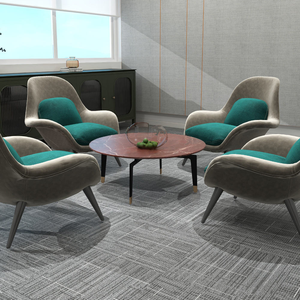High End Office Carpet Tile Wear Resistant Grid Striped Modular Square Carpet For Business Reception Conference Room - Product Image 1