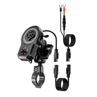 Support de téléphone pour moto Kewig magnétique à 4 verrous sans fil + Type C 45W avec chargeur, support de téléphone anti-vibration pour iPhone/Android