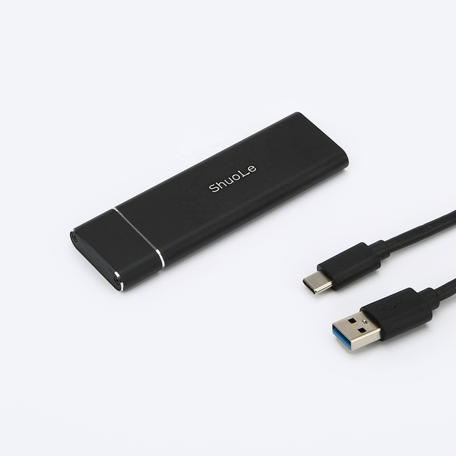 SHUOLE USB3.1/3.0 Type C to M.2 NGFF Adapter Hard Disk Drive Case Portable SSD HDD External Hard Drive Enclosure