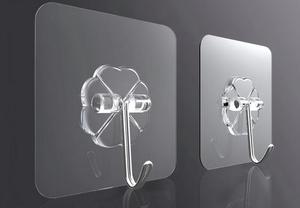 Ganchos Adhesivos Transparentes para Cocina y Baño, 6 cm, Sin Perforaciones, Fuerte Adhesión, Gancho Autoadhesivo para Pared - Product Image 2