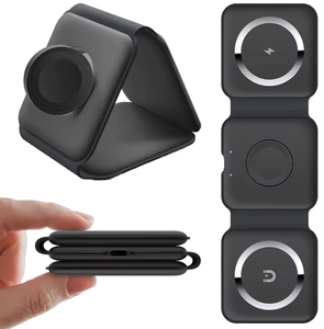 <span class=keywords><strong>Chargeur</strong></span> sans fil magnétique pliable 3 en 1 le plus récent, charge rapide pour téléphone et montre, 15 W, portable pour <span class=keywords><strong>chargeur</strong></span> sans fil <span class=keywords><strong>Qi</strong></span> - Product Image 1