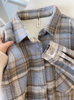 Camisa a cuadros de mujer con botones, de manga larga, holgada, estilo casual, con hombros caídos, multicolor, para dropshipping