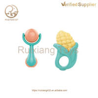 Nouveau hochet pour bébé en silicone souple, motif dessin animé, avec poignée, pour l'apprentissage des nombres et le jeu, pour les 0-24 mois