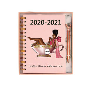 Carnet de gratitude quotidien personnalisé au design élégant, planificateur en spirale non daté, <span class=keywords><strong>agenda</strong></span> pour maman, cahiers, journal avec couverture en cuir, coffret cadeau - Product Image 1