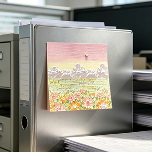 Colorful Flower Field Memo Pad With Pastel Sky And Crescent Moon Design 70 Sheets Per Pad For Office School Use - Product Image 4