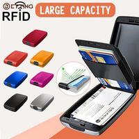 Dompet Penyimpan dan Penarikan RFID Aman, Dompet Penyimpan Kartu Kredit, Tas Logam Vintage Aluminium untuk Pria dan Wanita