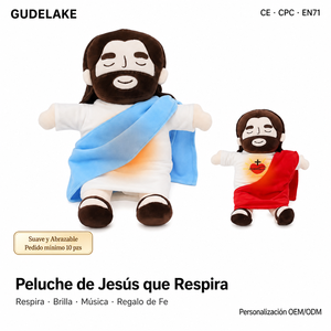 Peluche de Jesús que <span class=keywords><strong>Respira</strong></span> al por Mayor, Muñeco Religioso con Luz y Sonido para Bautizo, Primera Comunión y Navidad, CE - Product Image 1