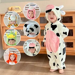 Factory sell Winter One Piece Cute Cow Baby Rompers baby cartoon crawling clothes newborn clothes baby body