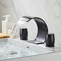 Robinet de salle de bain moderne de luxe en laiton massif avec cartouche céramique, double poignée à boule de cristal, mitigeur eau chaude/froide pour chambre à coucher