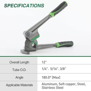 <span class=keywords><strong>Cintreuse</strong></span> manuelle de tubes 1/4" 5/16" 3/8" - 180 °   Outil de pliage de tuyaux à levier pour cuivre, aluminium et <span class=keywords><strong>acier</strong></span> - Product Image 2