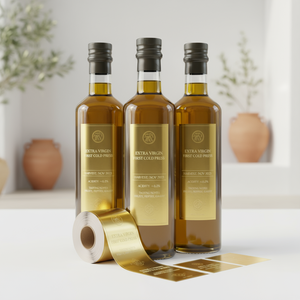Etiquetas Personalizadas para Botellas <span class=keywords><strong>de</strong></span> <span class=keywords><strong>Perfume</strong></span> y Vino, <span class=keywords><strong>de</strong></span> Papel Dorado Holográfico, Resistentes al Aceite, Adhesivas y Duraderas, con Estampado y Relieve para Uso Alimentario - Product Image 2